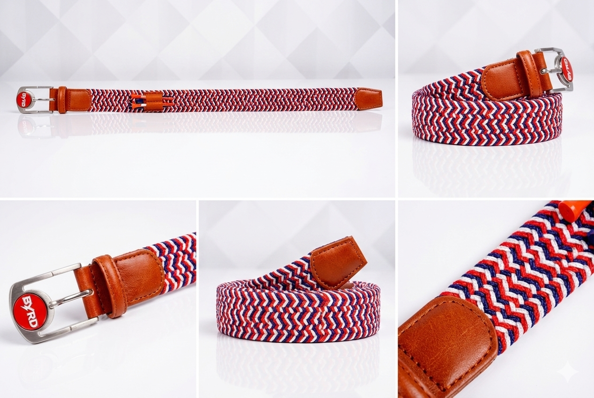 THE BRAIDED BYRD GOLF BELT ♠ Red/White/Blue - The Byrd, LLC