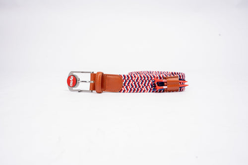 THE BRAIDED BYRD GOLF BELT - Red & White Bluebyrd - The Byrd, LLC